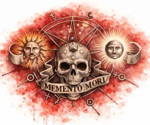 Memento mori fond rouge